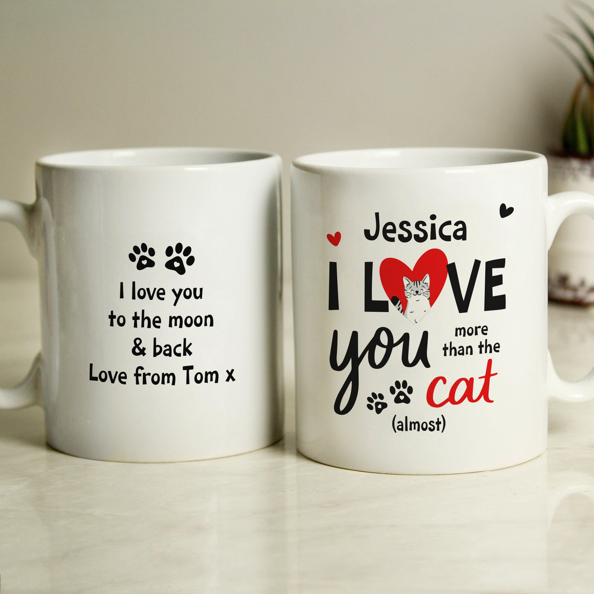 Personalised I Love You More Than The Cat Mug: 3 - Mugs By Gift Moments