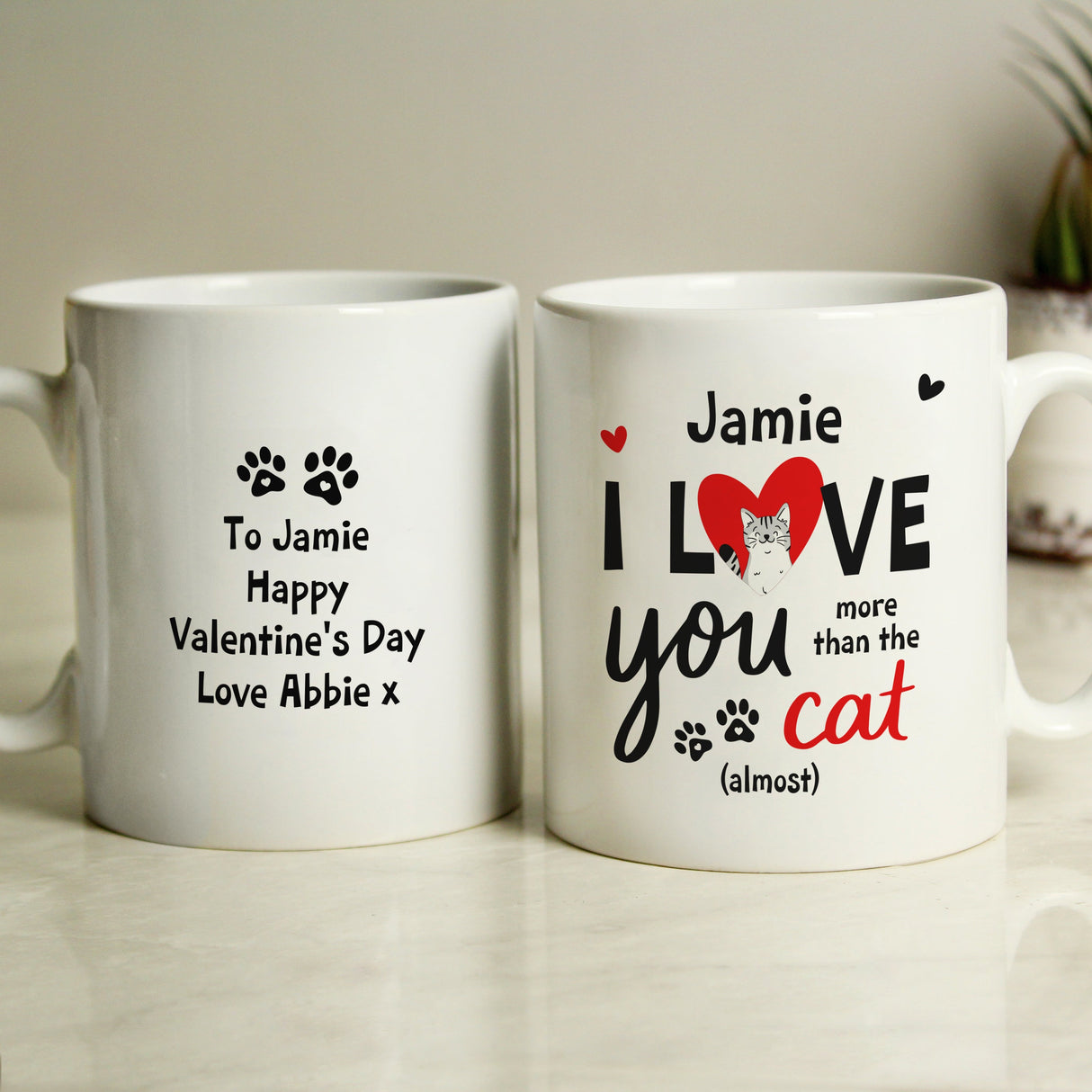 Personalised I Love You More Than The Cat Mug: 2 - Mugs By Gift Moments