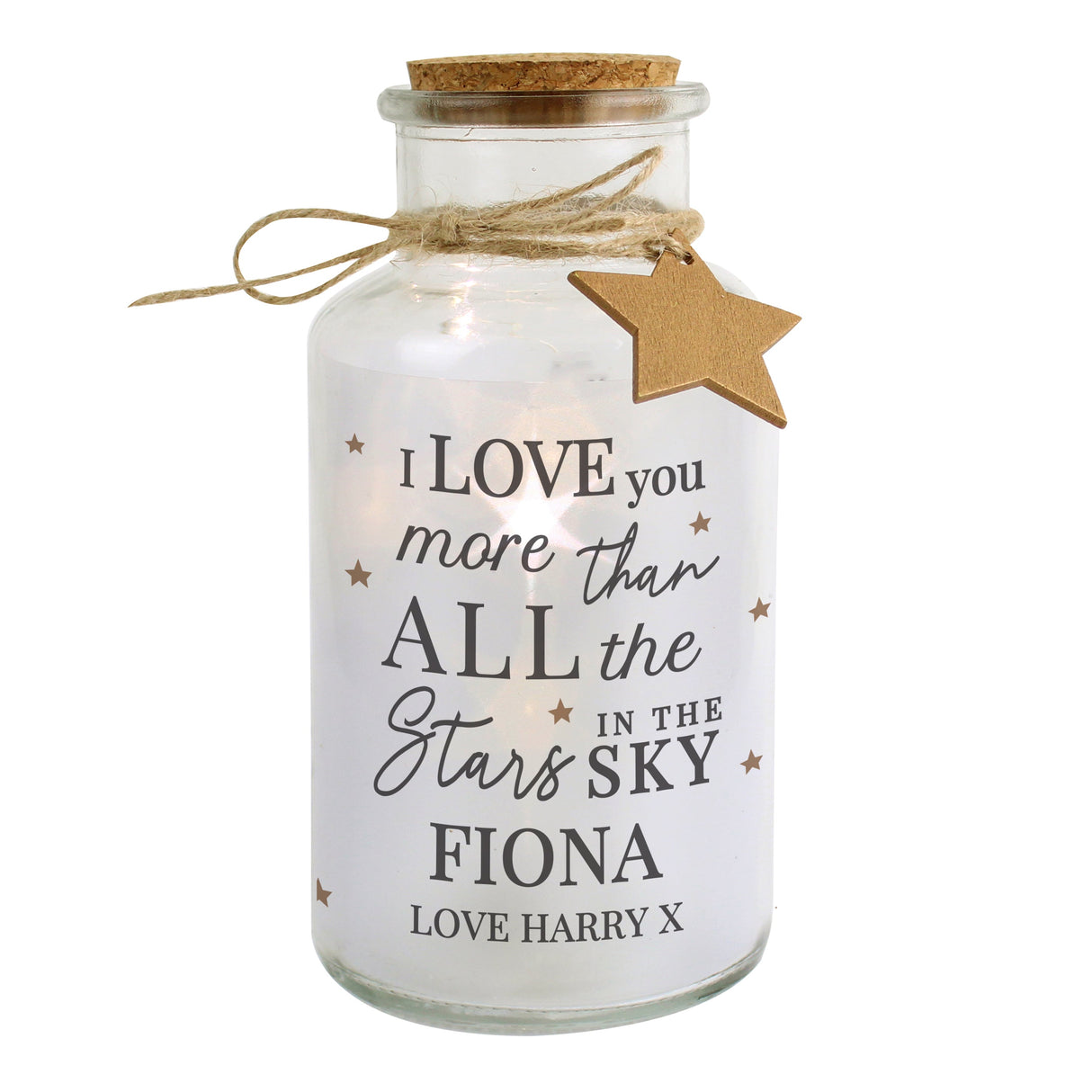 Personalised I Love You More... LED Glass Jar: 4 - LED Lighting By Gift Moments