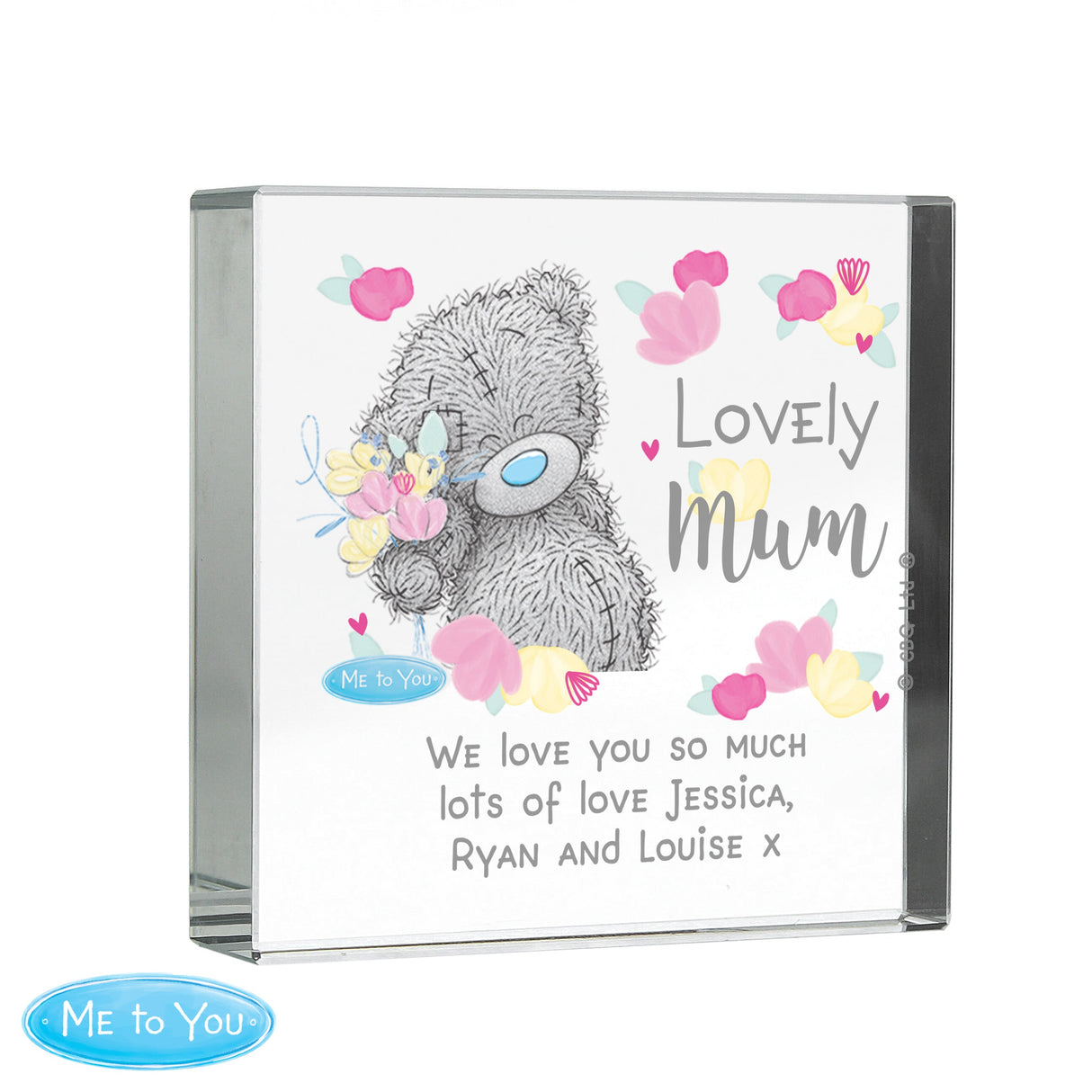 Personalised Me to You Lovely Mum Crystal Token: 5 - Crystal Tokens By Gift Moments