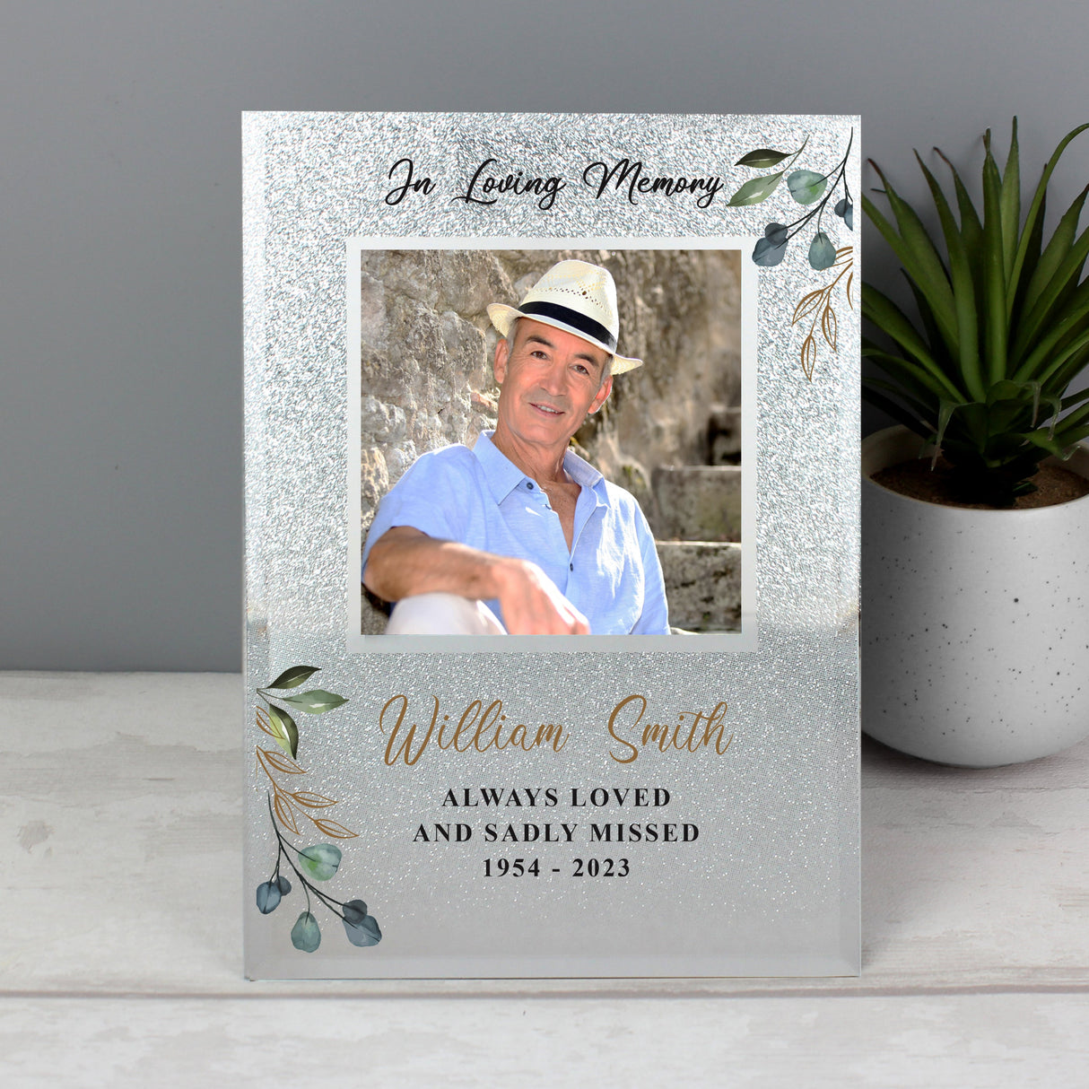 Personalised In Loving Memory 4x4 Glitter Frame: 3 - Photo Frames By Gift Moments