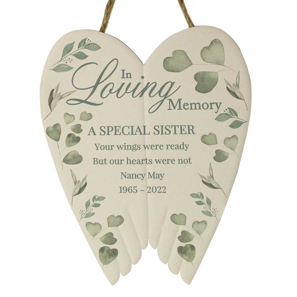 Personalised In Loving Memory Ceramic Wings: 7 - Memorials By Gift Moments