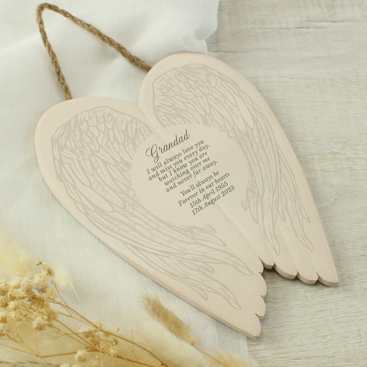 Personalised In Loving Memory Ceramic Wings: 3 - Memorials By Gift Moments