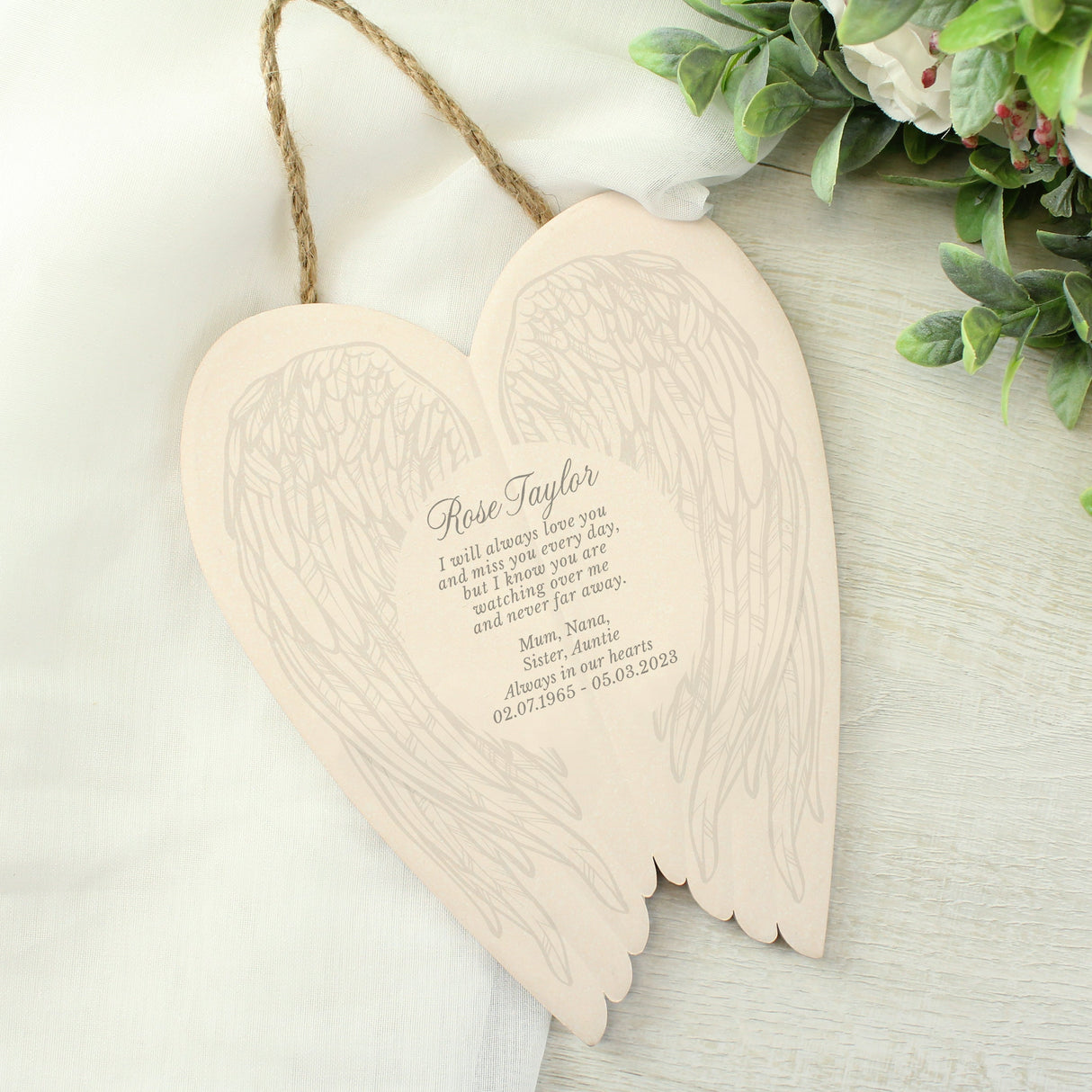 Personalised In Loving Memory Ceramic Wings: 2 - Memorials By Gift Moments