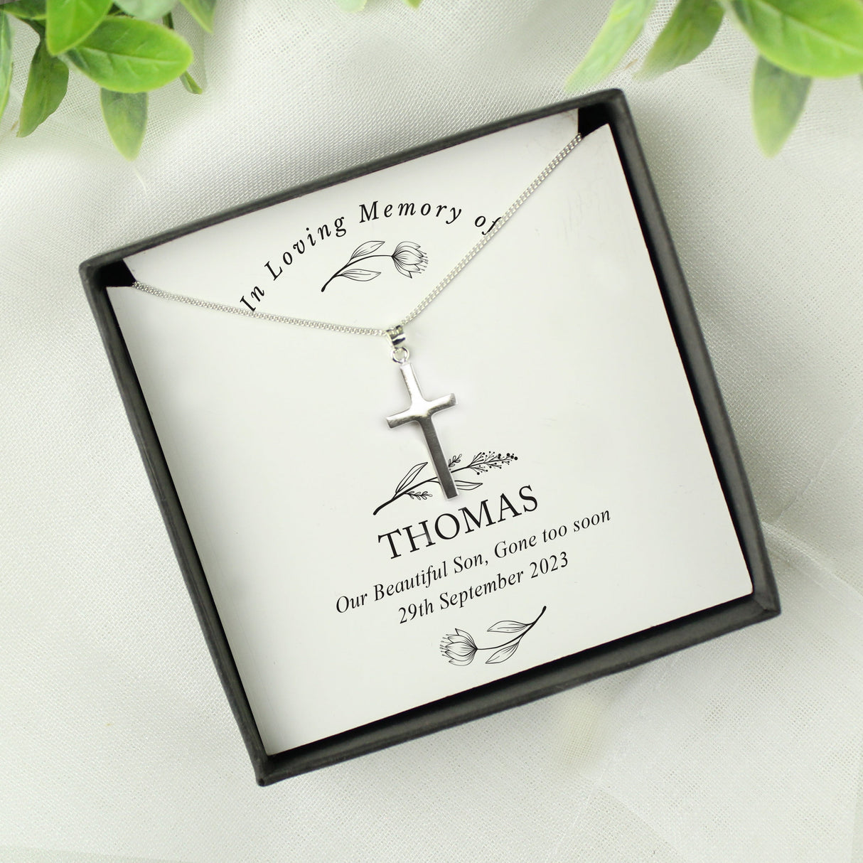 Personalised In Loving Memory Cross Sentiment Necklace and Box - Shop Necklaces At Gift Moments - 4