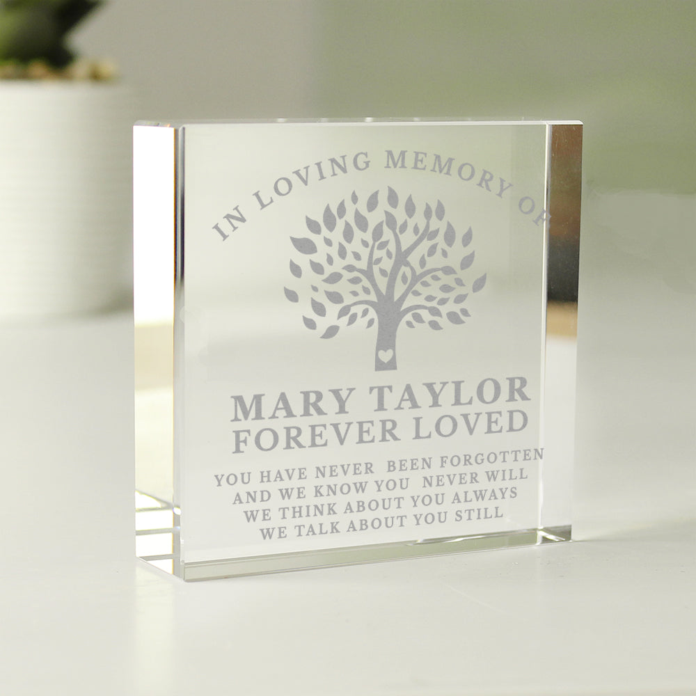 Personalised In Loving Memory Family Tree Crystal Token: 6 - Crystal Tokens By Gift Moments