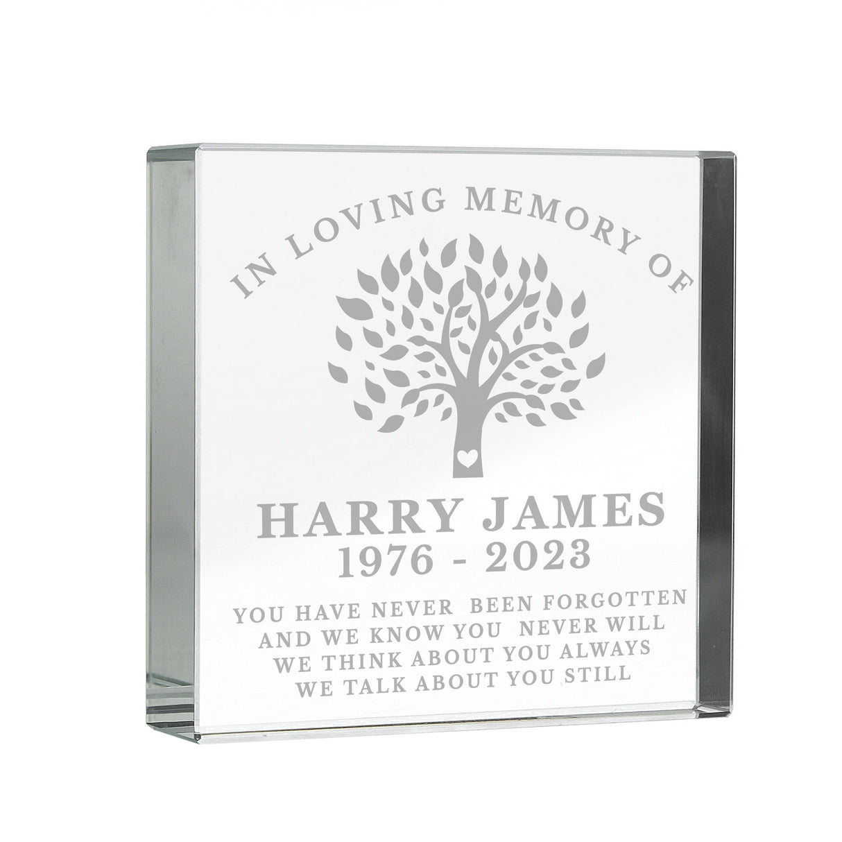 Personalised In Loving Memory Family Tree Crystal Token: 5 - Crystal Tokens By Gift Moments