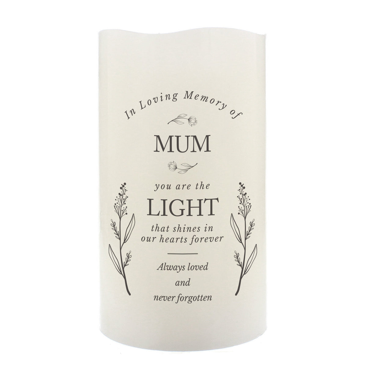 Personalised In Loving Memory LED Candle: 5 - LED Lighting By Gift Moments