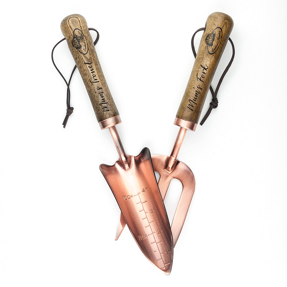Personalised Luxe Copper Trowel and Fork Set: 8 - Tools & Storage By Gift Moments