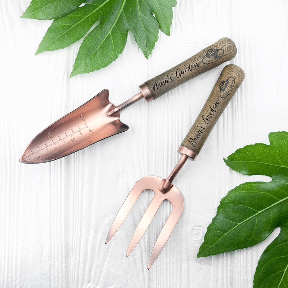 Personalised Luxe Copper Trowel and Fork Set: 3 - Tools & Storage By Gift Moments