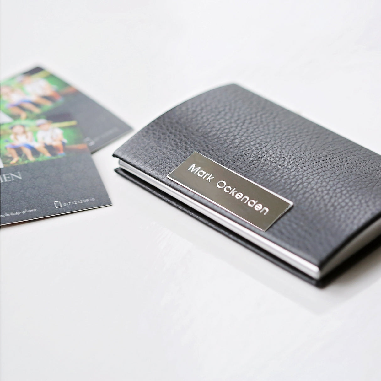 Personalised Luxury Business Card Holders: 2 - Black - Business Card Cases By Gift Moments