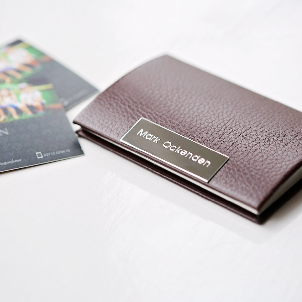 Personalised Luxury Business Card Holders: 1 - Brown - Business Card Cases By Gift Moments