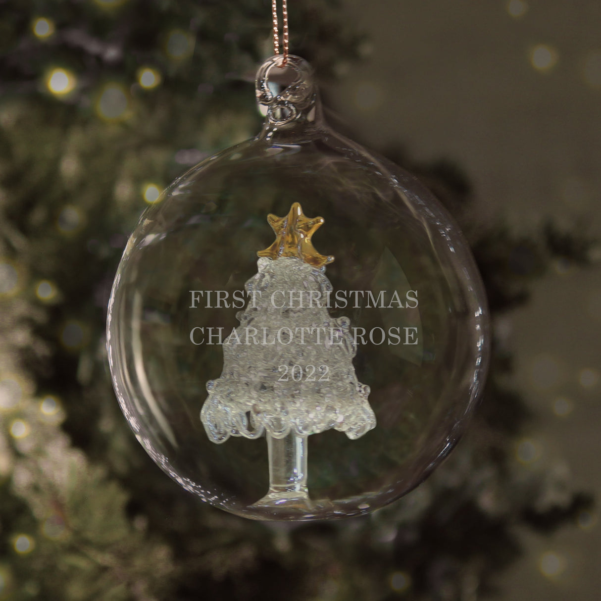 Personalised Luxury Glass Christmas Baubles - Tree - Shop Christmas Baubles At Gift Moments - 6