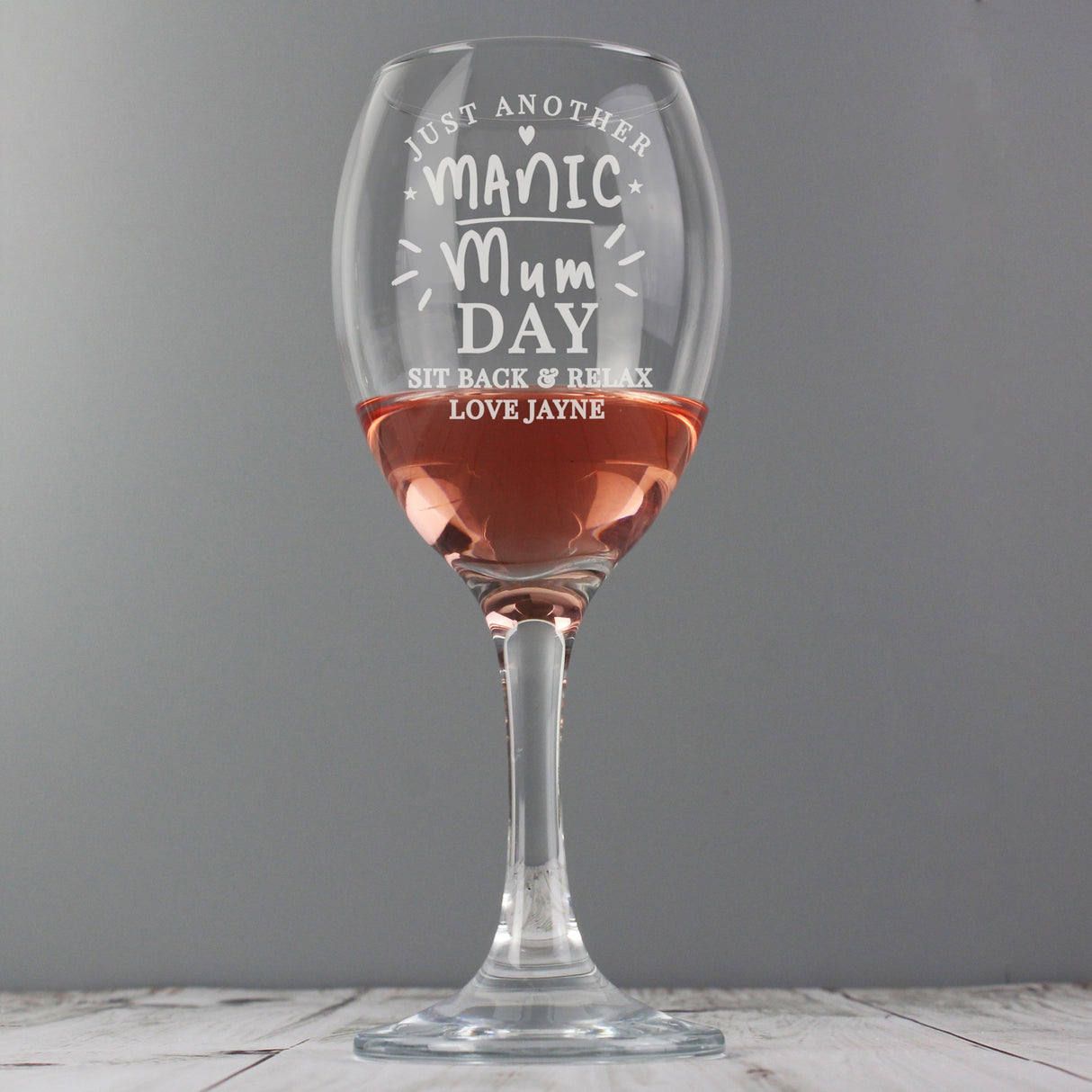 Personalised Manic Mum Day Wine Glass: 4 - Wine Glasses By Gift Moments