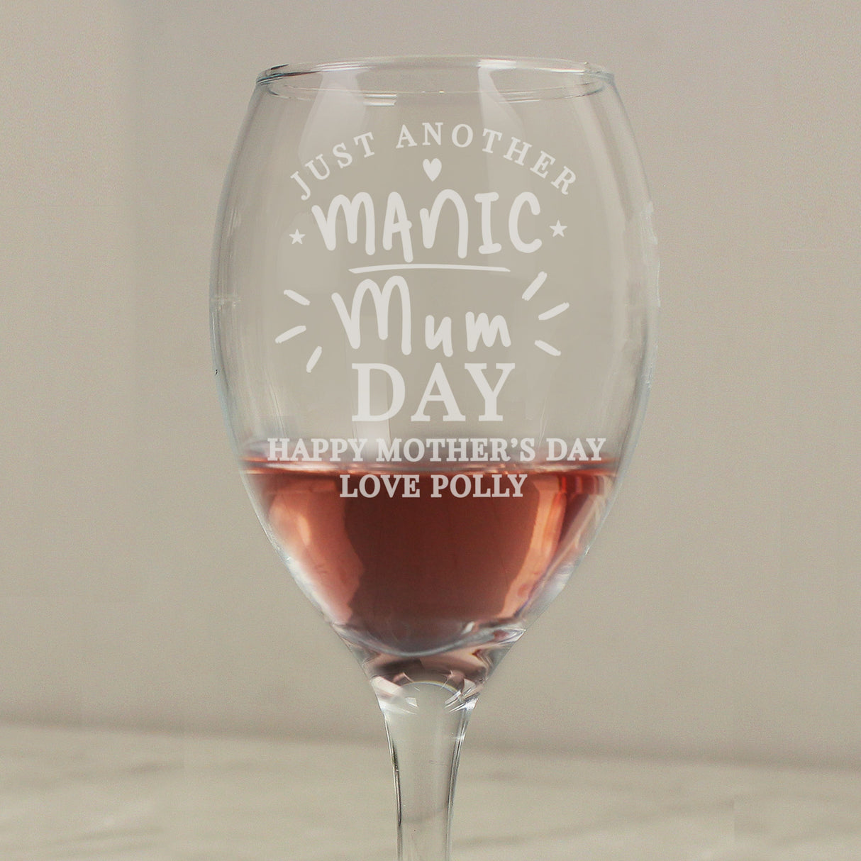 Personalised Manic Mum Day Wine Glass: 3 - Wine Glasses By Gift Moments