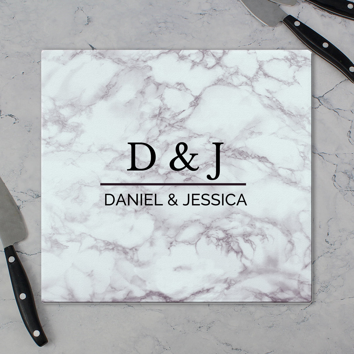 Personalised Marble Effect Glass Chopping Board/Worktop Saver: 4 - Chopping Boards By Gift Moments