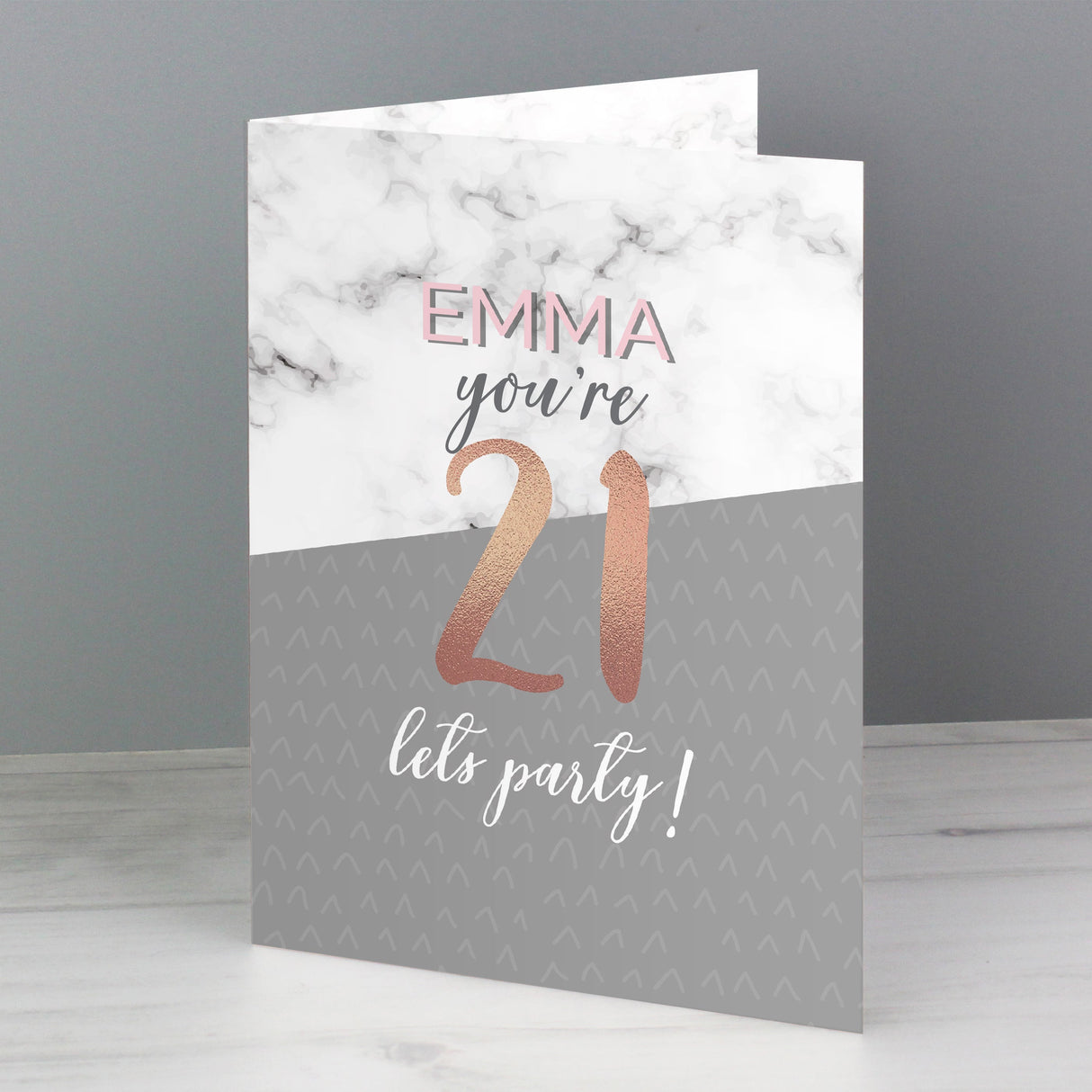 Personalised Marble and Rose Gold Birthday Card: 2 - Greeting Cards By Gift Moments