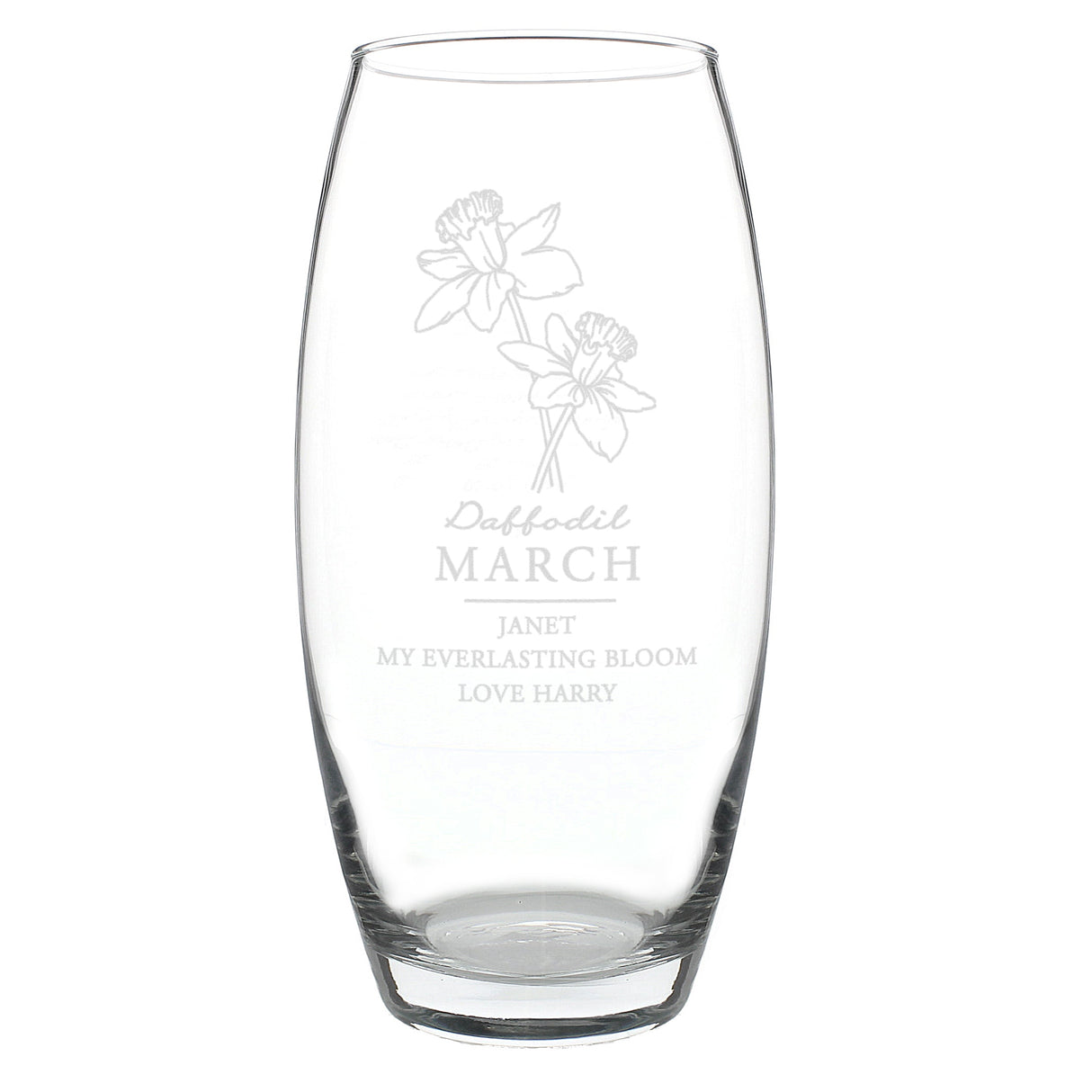 Personalised March Birth Flower Bullet Vase: 5 - Vases By Gift Moments