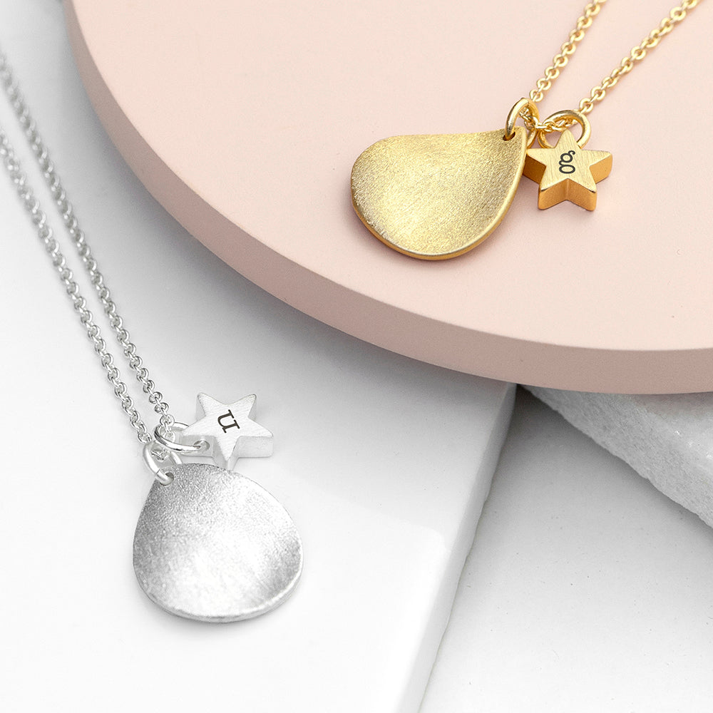 Personalised Matte Star and Drop Necklaces: 1 - Necklaces By Gift Moments