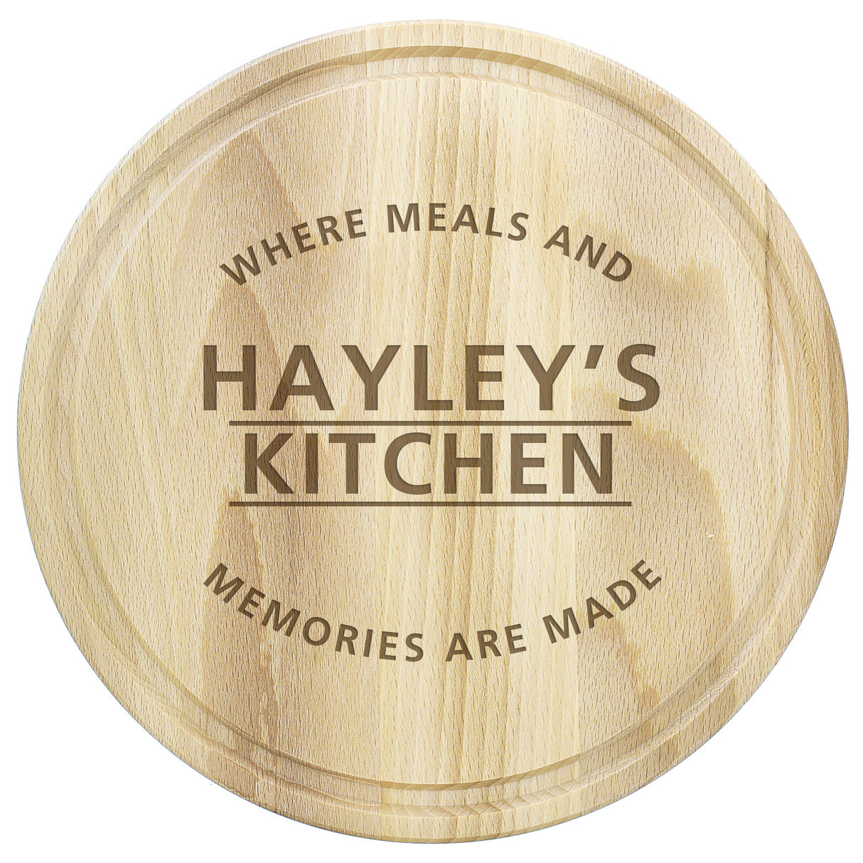 Personalised ’Meals and Memories’ Round Chopping Board: 2 - Chopping Boards By Gift Moments