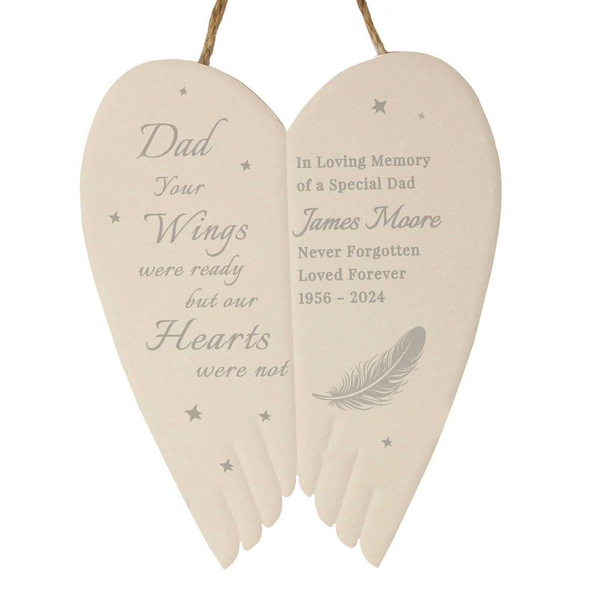Personalised Memorial Angel Wings Hanging Ornament: 5 - Ornaments By Gift Moments