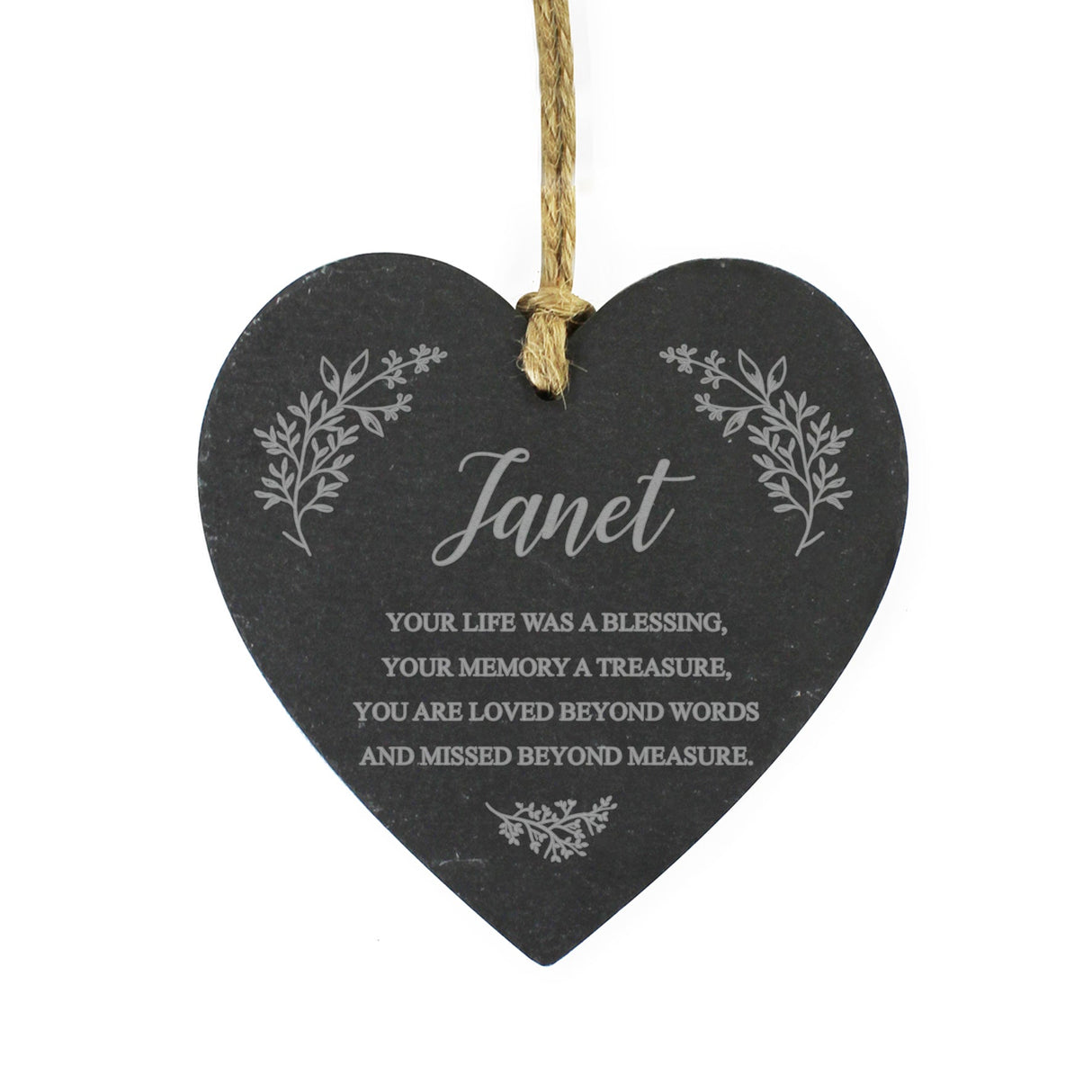 Personalised Memorial Slate Heart: 4 - Decorations By Gift Moments