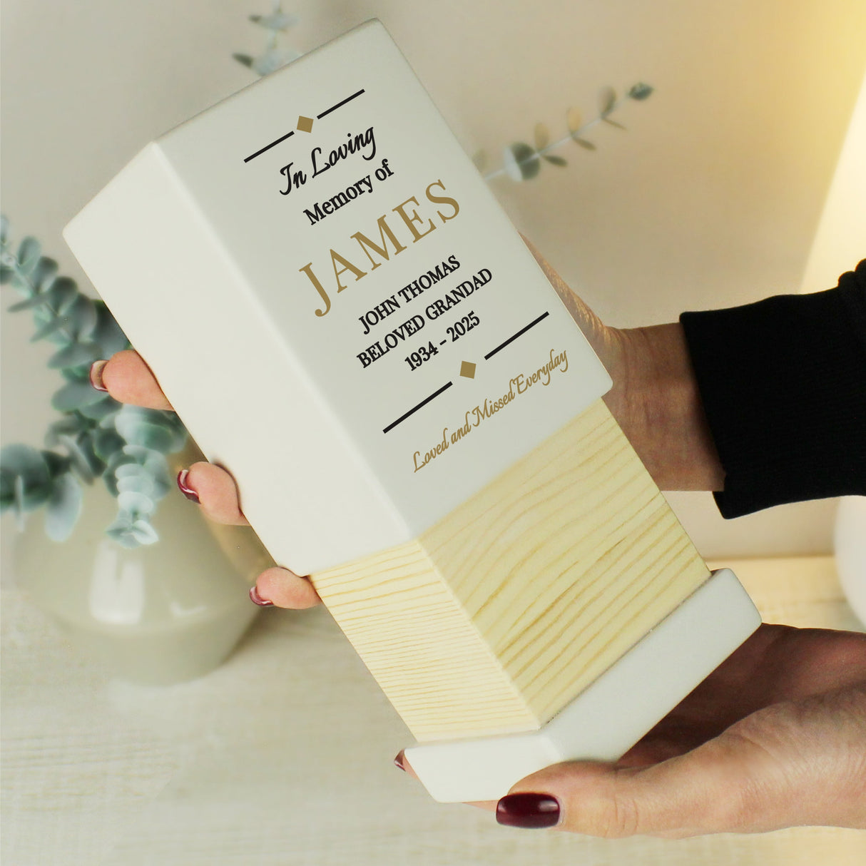 Personalised Memorial Small Wooden Urn - Shop Urns At Gift Moments - 2