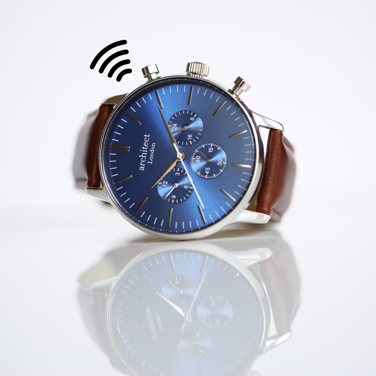 Personalised Men’s Architect Blue Motivator Walnut Contactless Payment Watch - Shop Watches At Gift Moments - 2