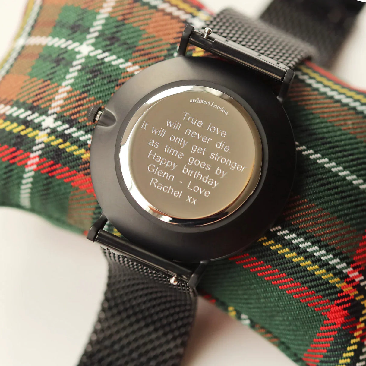 Personalised Men’s Architect Minimalist Watch Black Mesh - Shop Watches At Gift Moments - 5
