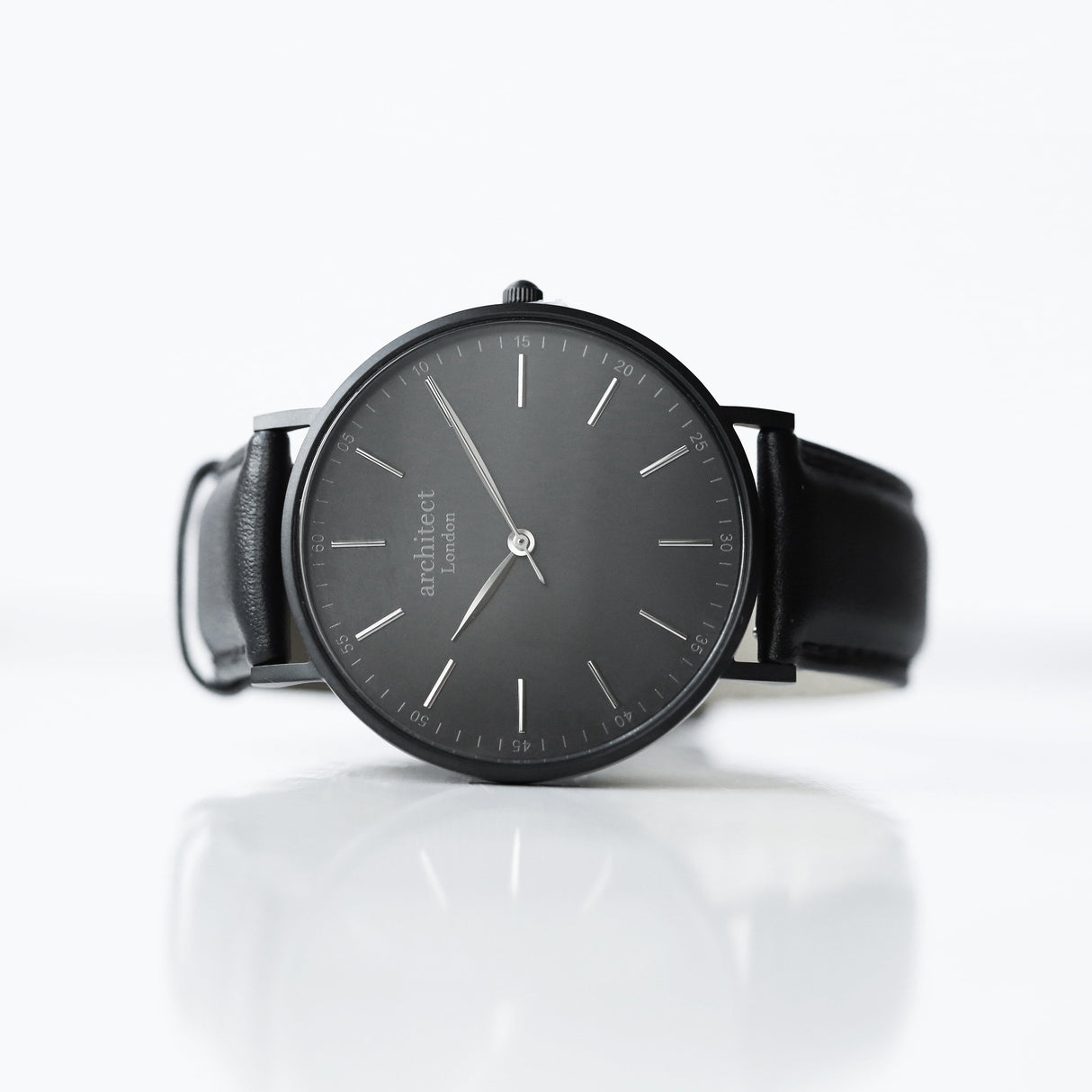 Personalised Men’s Architect Minimalist Watch Jet Black - Shop Watches At Gift Moments - 1