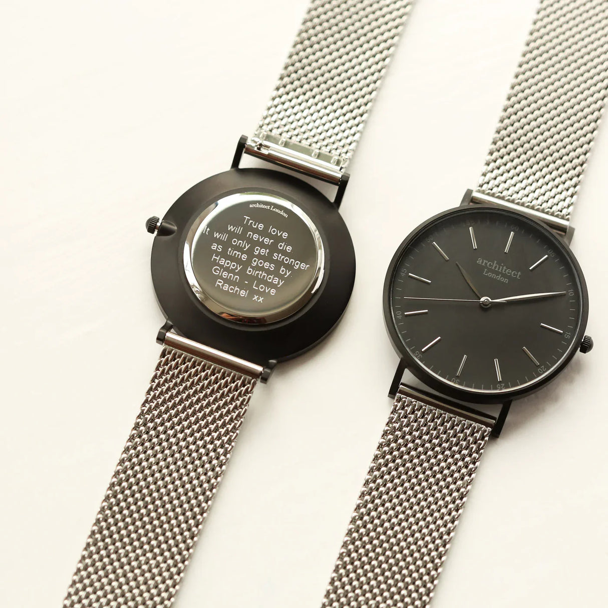 Personalised Men’s Architect Minimalist Watch Silver Mesh - Shop Watches At Gift Moments - 2