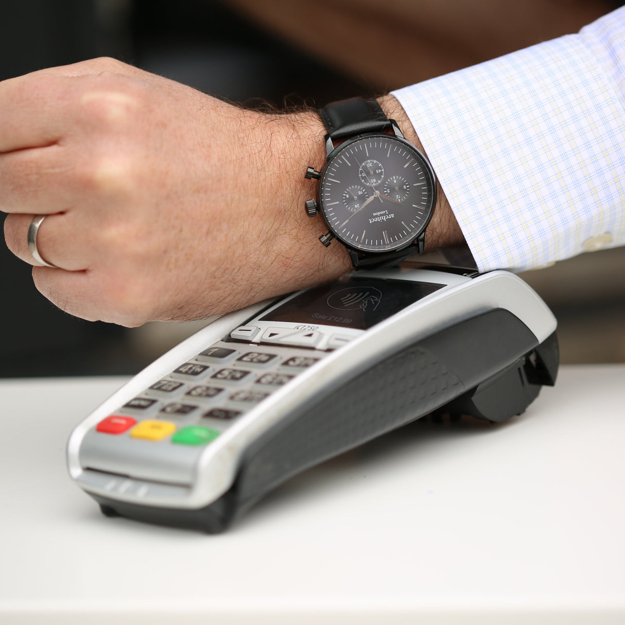 Personalised Men’s Architect Motivator Black Contactless Payment Watch - Shop Watches At Gift Moments - 1