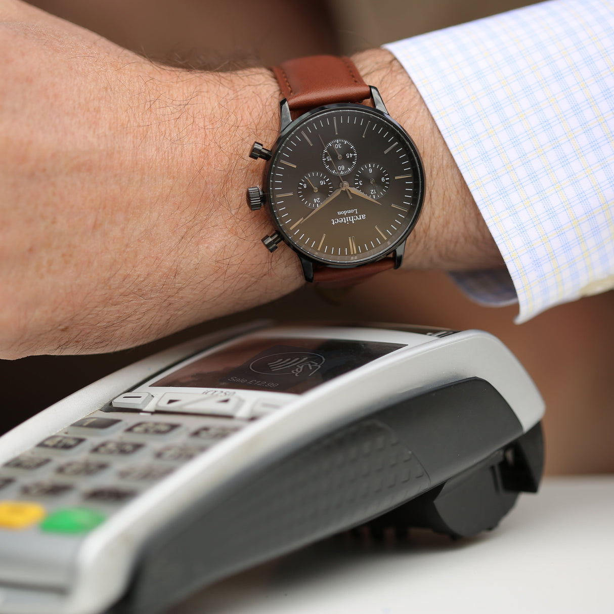 Personalised Men’s Architect Motivator Walnut Contactless Payment Watch - Shop Watches At Gift Moments - 1
