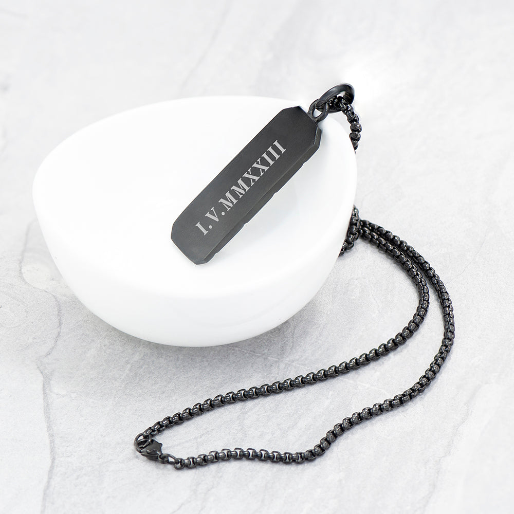 Personalised Men’s Black Steel Dog Tag Necklace - Shop Necklaces At Gift Moments - 8