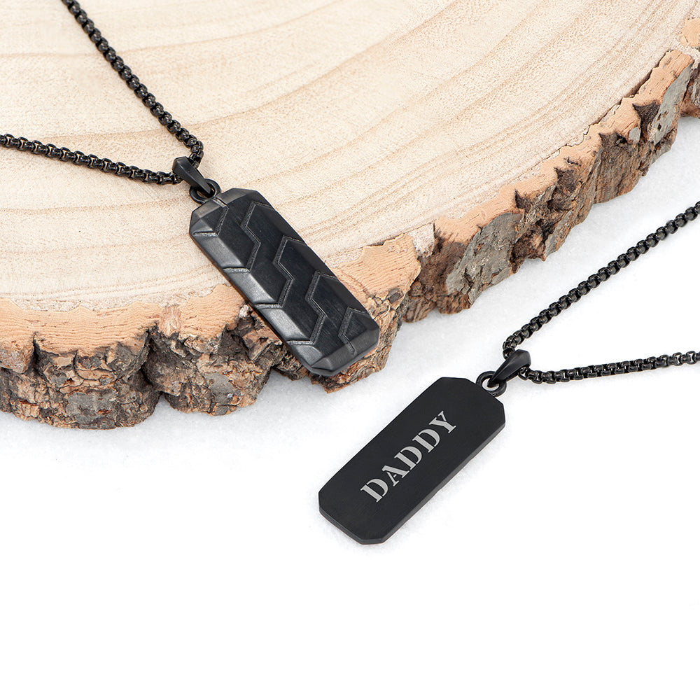 Personalised Men’s Black Steel Dog Tag Necklace - Shop Necklaces At Gift Moments - 2