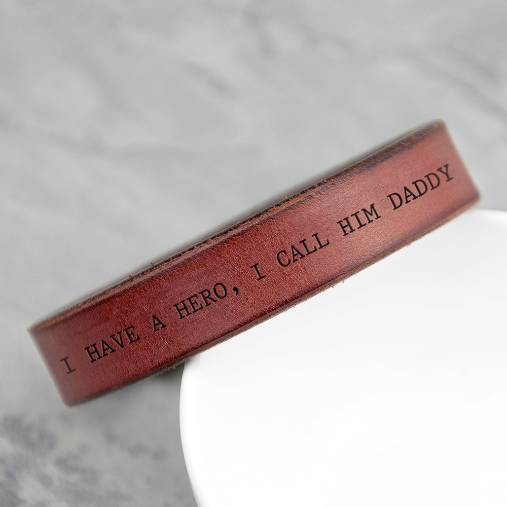 Personalised Men’s Brown Leather Bracelet - Shop Bracelets At Gift Moments - 3