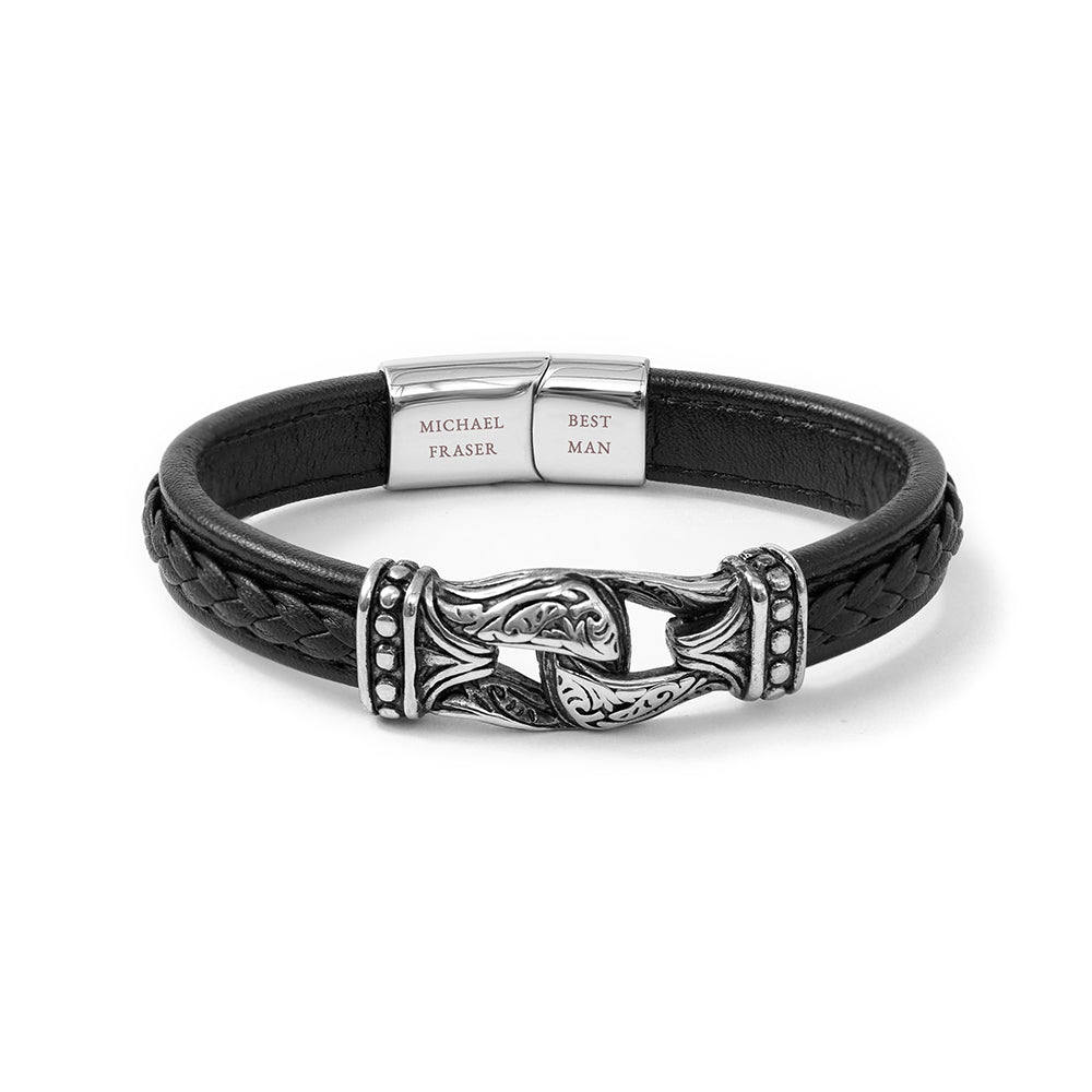 Personalised Men’s Buckle Clasp Leather Bracelet - Shop Bracelets At Gift Moments - 5