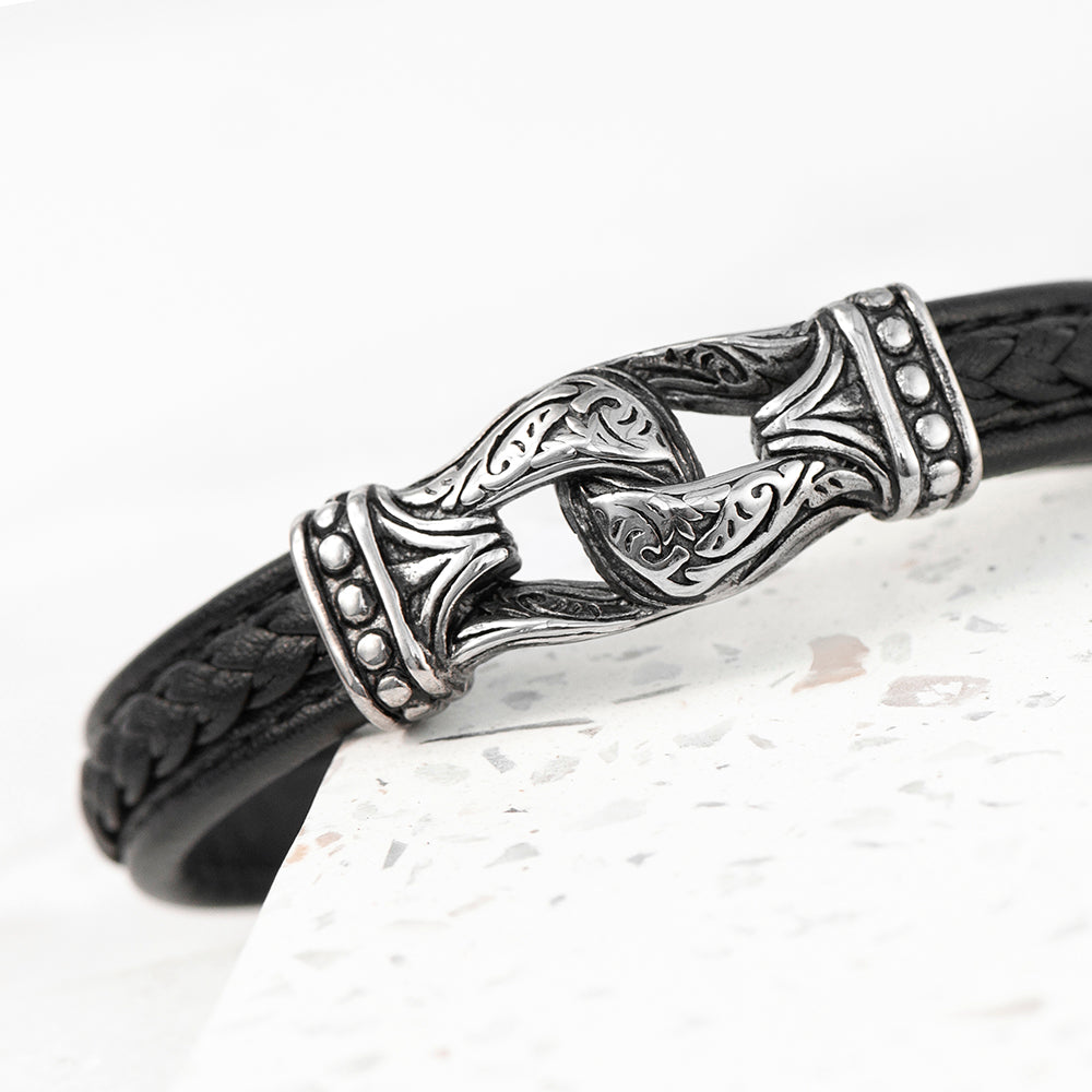 Personalised Men’s Buckle Clasp Leather Bracelet - Shop Bracelets At Gift Moments - 4