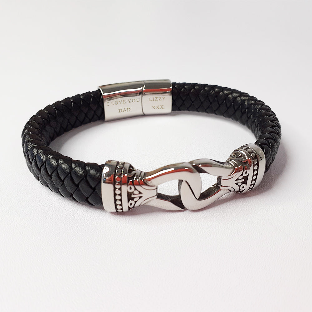 Personalised Men’s Buckle Clasp Leather Bracelet - Shop Bracelets At Gift Moments - 3