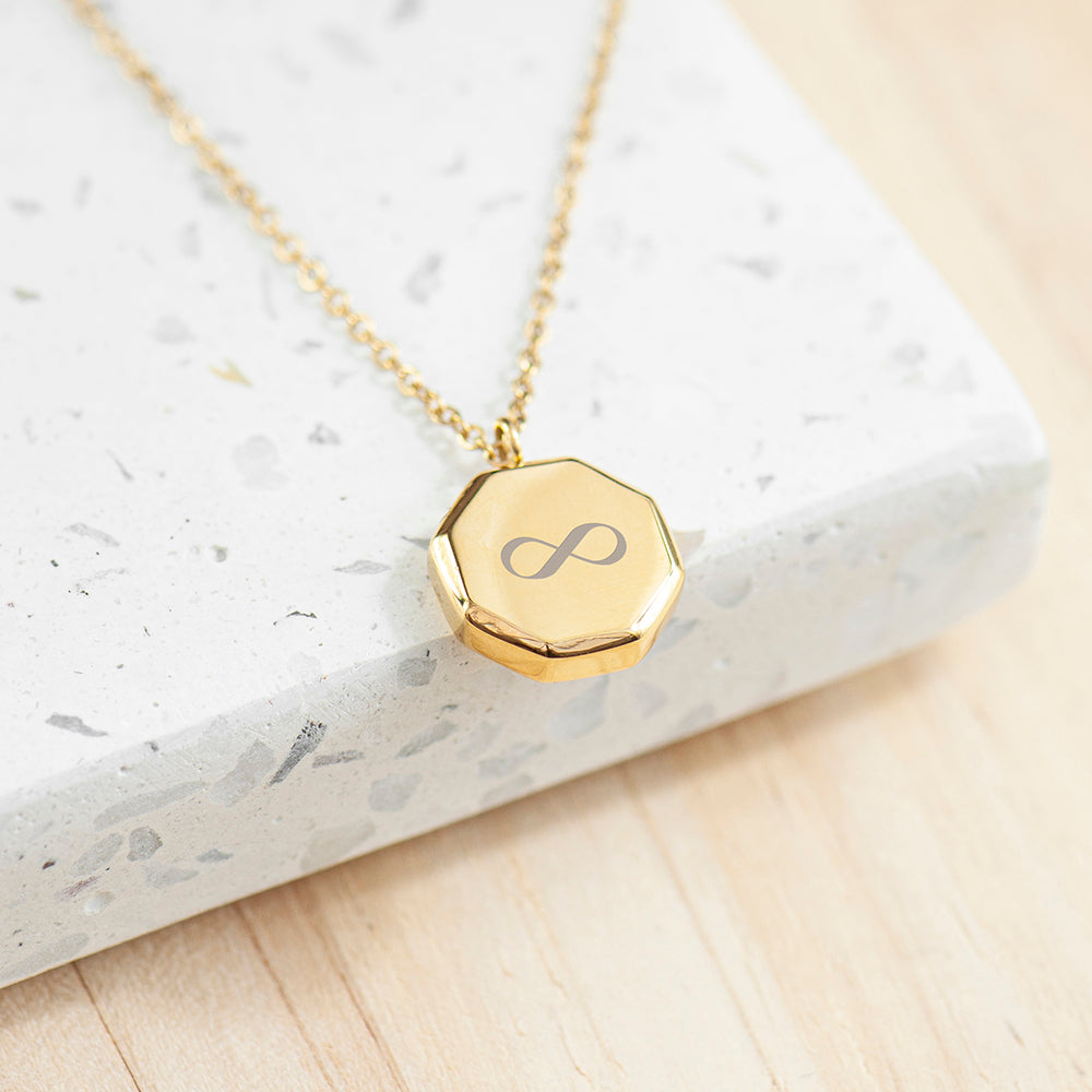 Personalised Men’s Gold Infinity Octagon Pendant Necklace - Shop Necklaces At Gift Moments - 3