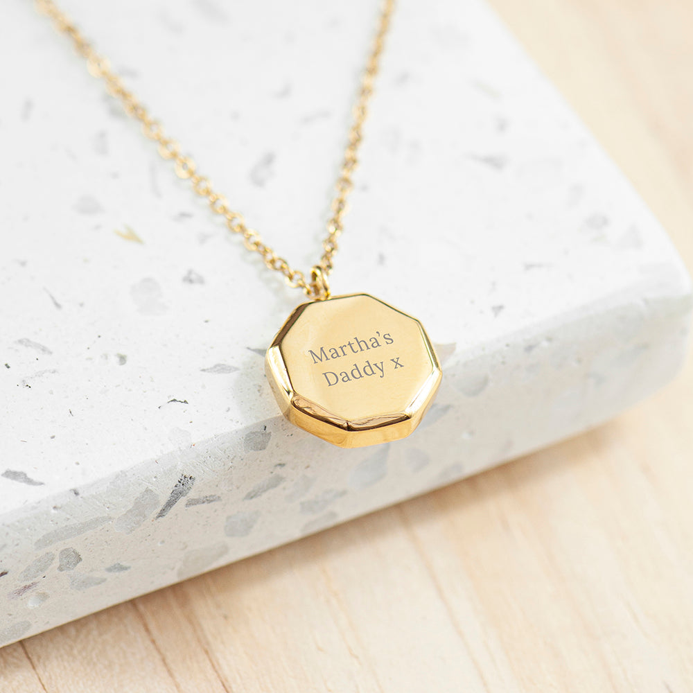 Personalised Men’s Gold Infinity Octagon Pendant Necklace - Shop Necklaces At Gift Moments - 5