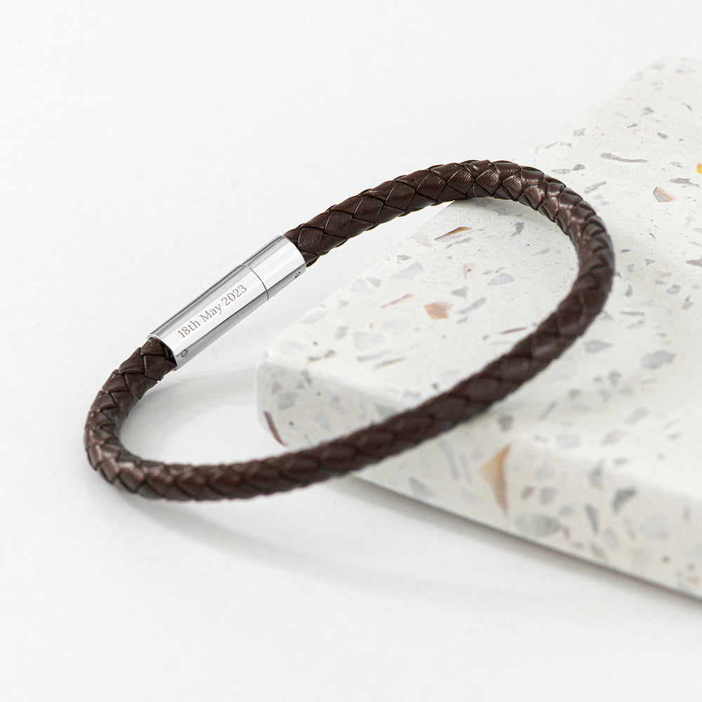 Personalised Men’s Infinity Capsule Leather Bracelets - Shop Bracelets At Gift Moments - 7