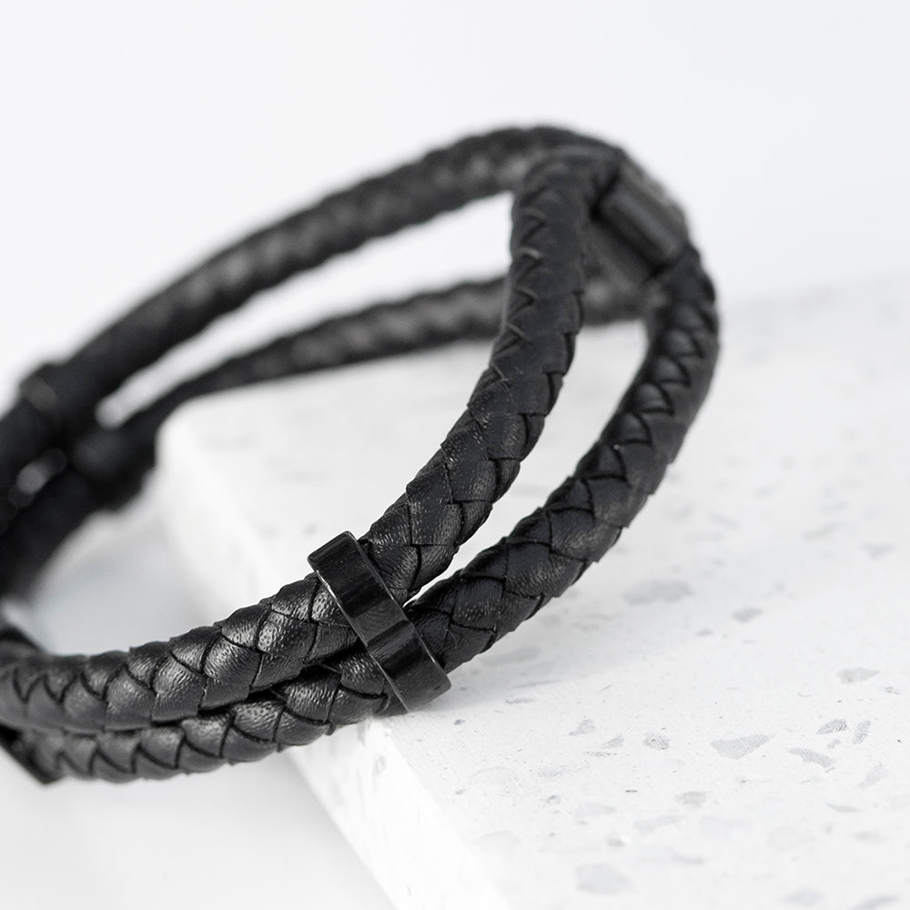 Personalised Men’s Infinity Dual Leather Bracelets - Shop Bracelets At Gift Moments - 12