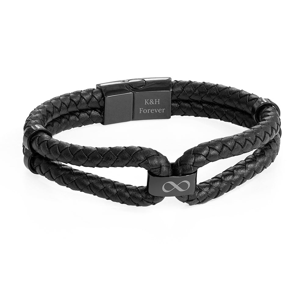Personalised Men’s Infinity Dual Leather Bracelets - Shop Bracelets At Gift Moments - 13