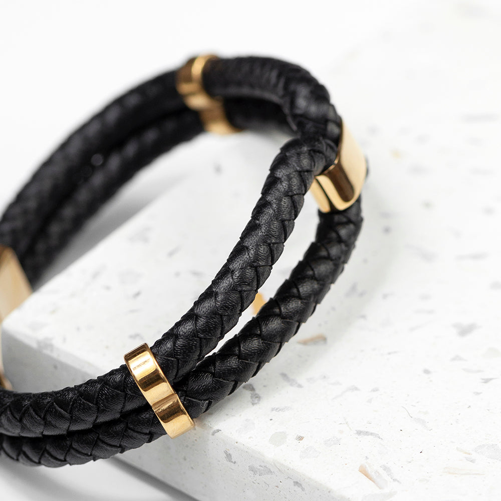 Personalised Men’s Infinity Dual Leather Bracelets - Shop Bracelets At Gift Moments - 10