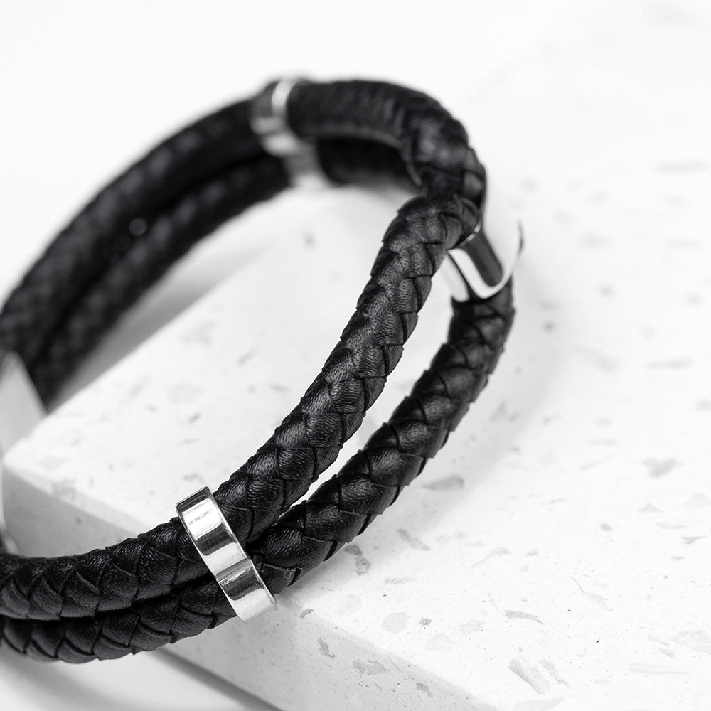 Personalised Men’s Infinity Dual Leather Bracelets - Shop Bracelets At Gift Moments - 9