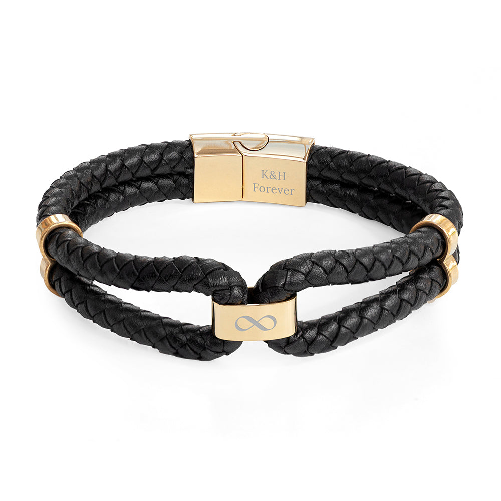 Personalised Men’s Infinity Dual Leather Bracelets - Shop Bracelets At Gift Moments - 15