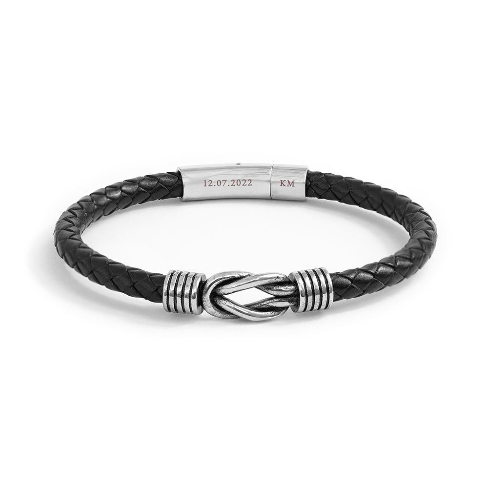 Personalised Men’s Infinity Knot Leather Bracelet: 5 - Bracelets By Gift Moments
