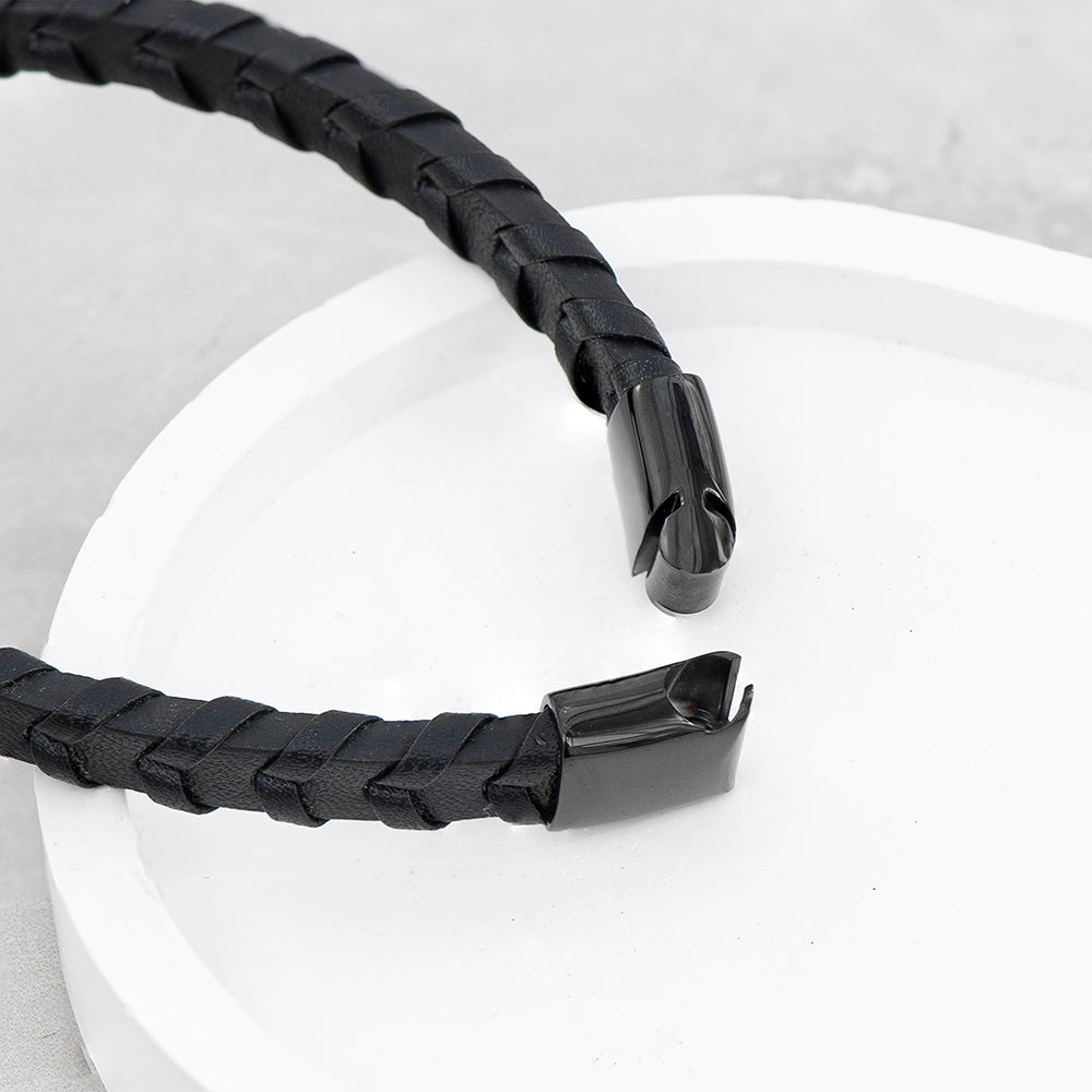 Personalised Men’s Leather Chevron Bracelet - Shop Bracelets At Gift Moments - 5