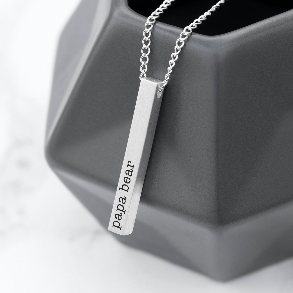 Personalised Men’s Solid Bar Necklaces - Silver - Shop Necklaces At Gift Moments - 2